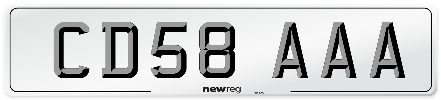 CD58 AAA Number Plate from New Reg